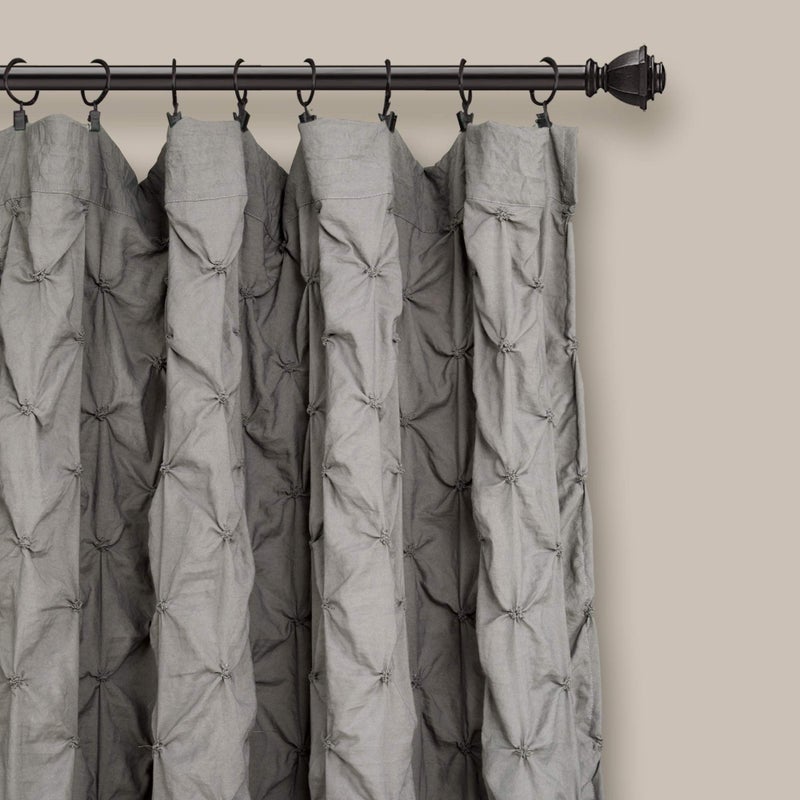 Lush Decor Ravello Pintuck Vintage Chic Farmhouse Curtains, Single Curtain Panel, 52" W x 84" L, Gray - Luxe Pintuck Embellishment - Chic Textured Design - Traditional Glam & Farmhouse Window DÃ©cor - Image 2